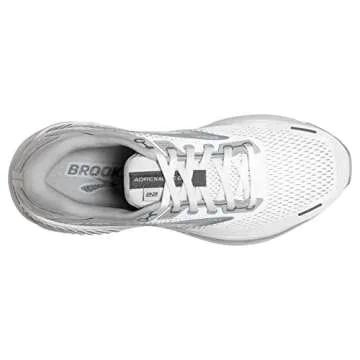 Brooks Women's Adrenaline GTS 22 Supportive Running Shoe - White/Oyster/Primer Grey - 9 Medium