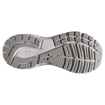 Brooks Women's Adrenaline GTS 22 Supportive Running Shoe - White/Oyster/Primer Grey - 9 Medium