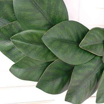 Idyllic Flora Wreath - 17" Artificial Magnolia Leaf Decor