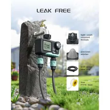 RAINPOINT Sprinkler Timer 2 Outlet, Water Timer for Garden Hose, Programmable Drip Irrigation Timer for Yard Outdoor Watering, Rain Delay/Manual/Automatic System Controller 2.5" LCD, V2