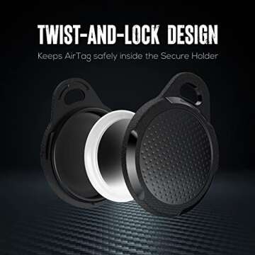 Waterproof Case for Airtag, 4 Pack Air tag Keychain Holder Compatible with Apple AirTags, Ultra Durable Anti-Scratches Protective Case with Keyring/Strap for Luggage, Backpack, Dog Collar, Black