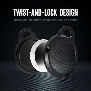 Waterproof Case for Airtag, 4 Pack Air tag Keychain Holder Compatible with Apple AirTags, Ultra Durable Anti-Scratches Protective Case with Keyring/Strap for Luggage, Backpack, Dog Collar, Black