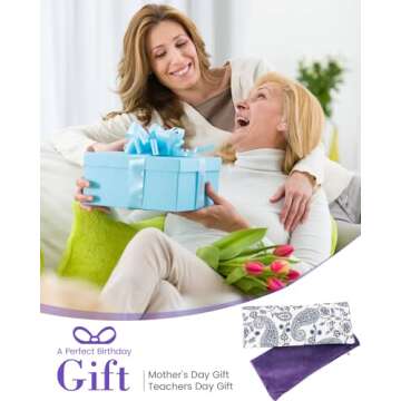 Lavender Eye Mask for Sleeping - Weighted Eye Pillow Heated for Headache, Sinus, Dry Eyes Relief, Moist Heat Eye Compress for Yoga, Meditation - Relaxation Gifts for Women