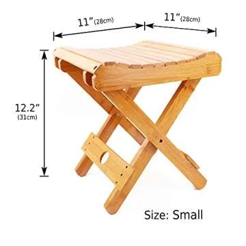 Compact Bamboo Shower Seat for Stylish Leg Shaving