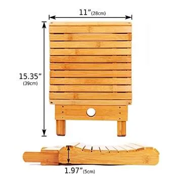 Compact Bamboo Shower Seat for Stylish Leg Shaving