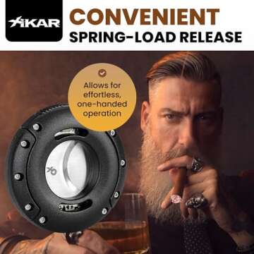 XIKAR XO Double Guillotine Cigar Cutter, Black – Dual Stainless Steel Blades, 64 Ring Gauge, Round Aluminum Body, Precision Cigar Cutting, Spring-Loaded Release, Premium Cutter for Cigar Aficionados
