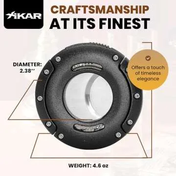 XIKAR XO Double Guillotine Cigar Cutter, Black – Dual Stainless Steel Blades, 64 Ring Gauge, Round Aluminum Body, Precision Cigar Cutting, Spring-Loaded Release, Premium Cutter for Cigar Aficionados