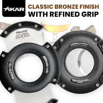 XIKAR XO Double Guillotine Cigar Cutter, Black – Dual Stainless Steel Blades, 64 Ring Gauge, Round Aluminum Body, Precision Cigar Cutting, Spring-Loaded Release, Premium Cutter for Cigar Aficionados