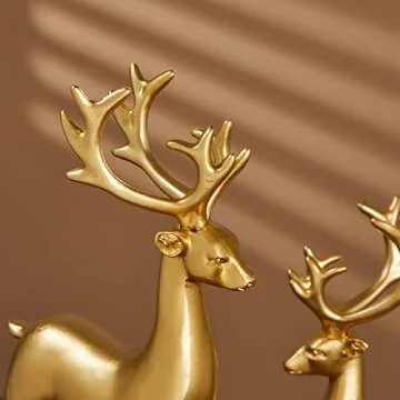 Elegant Christmas 2PCS Reindeer Resin Ornaments for Home