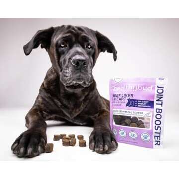healthybud Hip and Joint Dog Treats - Glucosamine Soft Beef Liver Bites for Senior Dogs, Arthritis Support 4.6oz