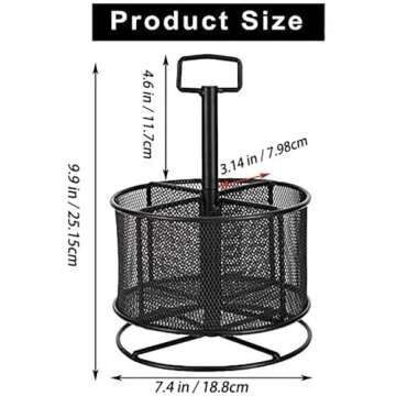 Marbrasse Mesh Desk Organizer, 360-Degree Rotating Multi-Functional Pen Holder, 4 Compartments Deskt...