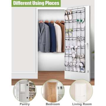 MISSLO Over The Door 35 Pocket Shoe Organizer in White