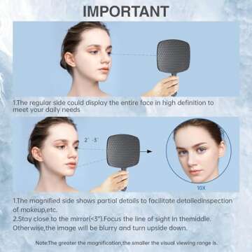 HYOUJIN Hand Mirrors with Handheld,Handheld Mirror Hand Held Mirror Small Barber Mirrors,Personal Ma...