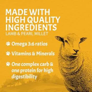 Canine Caviar - Open Meadow: Lamb & Pearl Millet Alkaline Dry Dog Food, Limited Ingredients, Gluten-Free, Based on Science & Research, Veterinary Alternative Diet (11 Pound Bag)