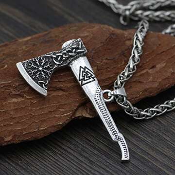 Mjolnir Men Viking Odin Mamen Nordic Viking Trinity Valknut Vegvisir Compass Amulet Pendant Necklace Talisman Jewelry