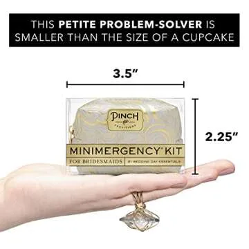 Pinch Provisions Minimergency Kit for Bridesmaids, Includes 21 Emergency Wedding Day Must-Have Essentials, Perfect Bridal Shower and Bridesmaids Proposal Gift (Silver & Gold Swirl)
