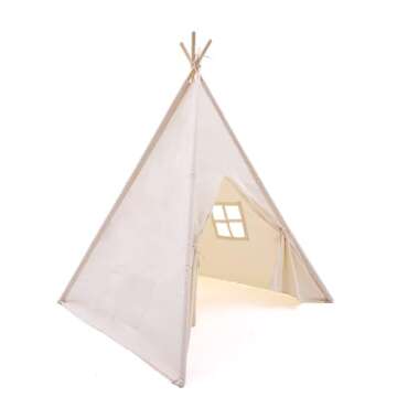WATEVLOTCS Kids Play Teepee Tent - Durable Canvas Fun