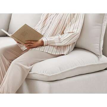 VANOMi Modular Sectional Sofa, Convertible L Shaped Couch with Chaise, 5 Seater Sofa with Reversible Chaise (Beige, L Shape)