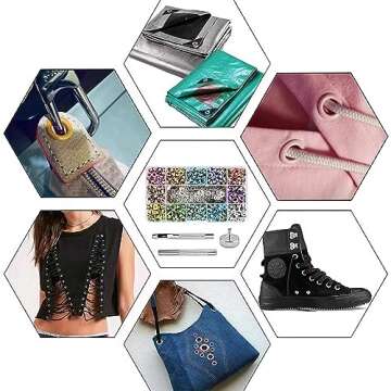 YHNTGB 600 Pcs Metal Eyelets Macaron Grommets Sets with 3 Pieces Installation Tool and Storage Box for Shoes Clothes Crafts Bag DIY Project 0.19 inch 12 Colors