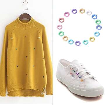 YHNTGB 600 Pcs Metal Eyelets Macaron Grommets Sets with 3 Pieces Installation Tool and Storage Box for Shoes Clothes Crafts Bag DIY Project 0.19 inch 12 Colors