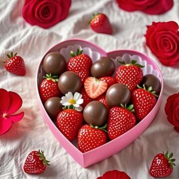 10"Cardboard Heart Shaped Mache Flowers Packaging Strawberries Sweets Gift Box with Clear Lid Set of...