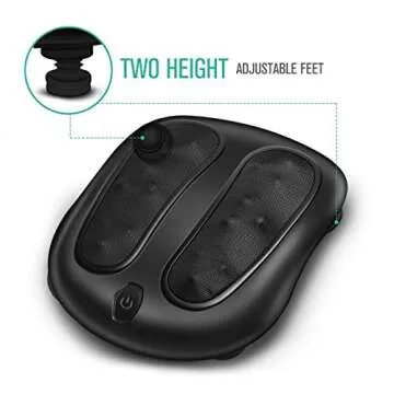 Nekteck Foot Massager with Soothing Heat, Shiatsu Heated Deep Kneading Foot Massager Machine for Plantar Fasciitis, Built-in Infrared Heat Function and Power Cord - Black (Renewed)