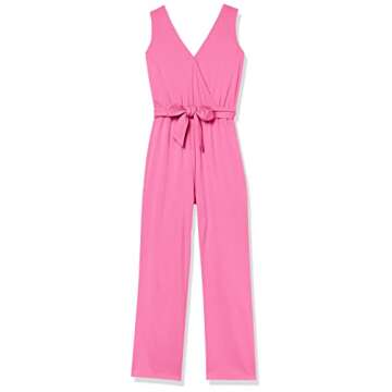 The Drop Women's @caralynmirand Sleeveless Wrap Jumpsuit, Rose Pink, XS