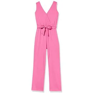 The Drop Women's @caralynmirand Sleeveless Wrap Jumpsuit, Rose Pink, XS