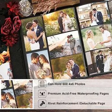 Lanpn Wedding Photo Album for 600 Photos, Elegant Design