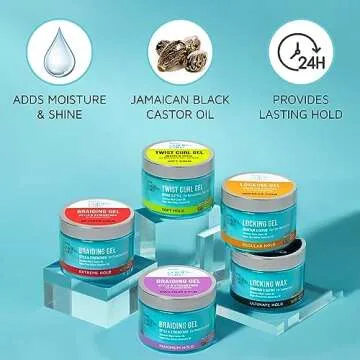 KISS COLORS & CARE Braid Gel Maximum Hold, 6 oz -Nourishing, Adds Shine, Moisture Boosting, Lasting Hold, For All Hair Types, Style and Stregthen, For Protective Styles