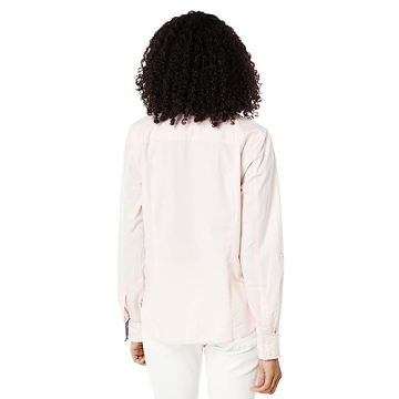 Shop Tommy Hilfiger Women's Solid Roll Tab Shirt Ballerina Pink