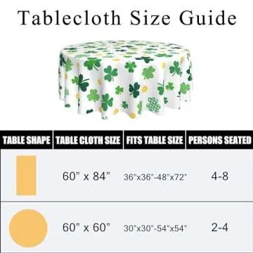 JIOAXI St. Patrick's Day Round Tablecloth 60 inch Watercolor Shamrock Washable Table Cover Holiday St Patrick's Day Decorations for Home, Dinner, Party