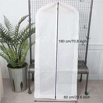 NUOMI Breathable Garment Bags Bridal Gown Wedding Dresses Storage Bag Long Dress Dust Over Large Cov...