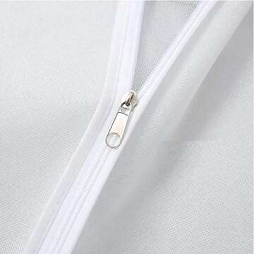 NUOMI Breathable Garment Bags Bridal Gown Wedding Dresses Storage Bag Long Dress Dust Over Large Cover Zipped Clear Bag for Home Travel, Foldable into a Carrrying Bag, White