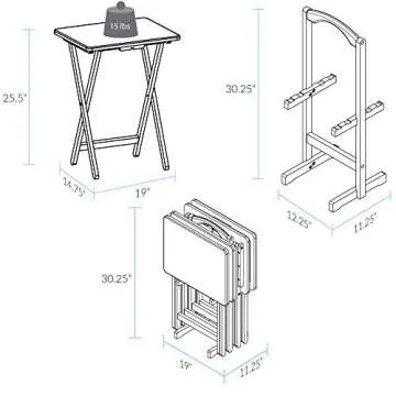 Casual Home 5pcs Tray Table Set - White (660-41)