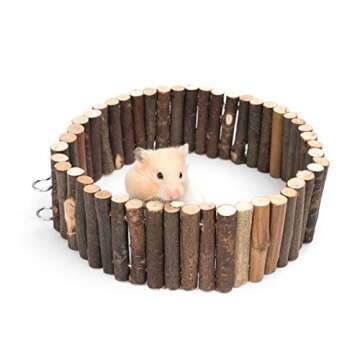 Niteangel Hamster Suspension Bridge Toy - Long Climbing Wooden Ladder for Hamsters Mice Mouse Gerbil...