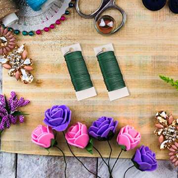 Livder 114 Yards Green Flexible Paddle Wire for Crafts