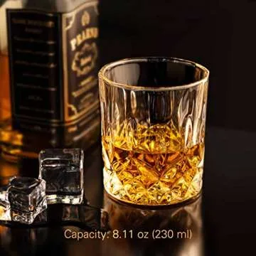 Denkee Old Fashioned Whiskey Glasses Set of 4 - Luxurious Gift