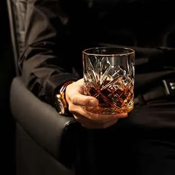 Denkee Old Fashioned Whiskey Glasses Set of 4 - Luxurious Gift