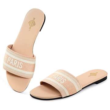 STUNAHOME Summer Flat Sandals for Women Fashion slide Sandals Womens