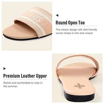 STUNAHOME Summer Flat Sandals for Women Fashion slide Sandals Womens