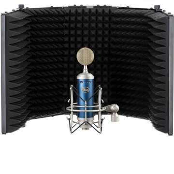 Blue Bluebird SL Large-Diaphragm Condenser Studio Microphone with Auray RF-5P-B Reflection Filter and RFMS-580 Reflection Filter Tripod Mic Stand Bundle