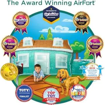 The Original Patented AirFort - Build A Fort in 30 Seconds, Inflatable Fort for Kids, Play Tent for 3-12 Years, A Playhouse Where Imagination Runs Wild, Fan not Included (Cabin)