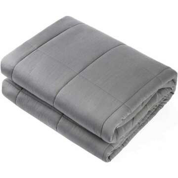 Waowoo 15lbs Weighted Blanket - Queen Size, Dark Grey