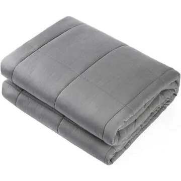 Waowoo 15lbs Weighted Blanket - Queen Size, Dark Grey