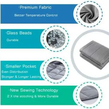 Waowoo 15lbs Weighted Blanket - Queen Size, Dark Grey