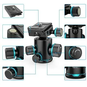 Andoer TB81X Tripod Ball Head 360° Quick Release for All Cameras