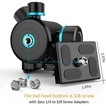 Andoer TB81X Tripod Ball Head 360° Quick Release for All Cameras