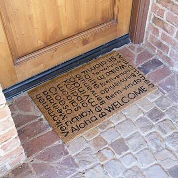 Rubber Cal Multilingual Welcome Doormat - 18x30 Inches