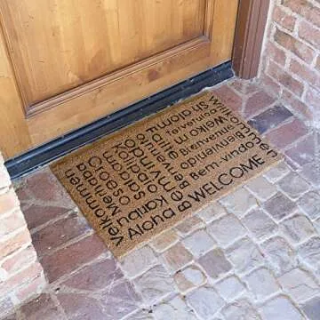 Rubber Cal Multilingual Welcome Doormat - 18x30 Inches